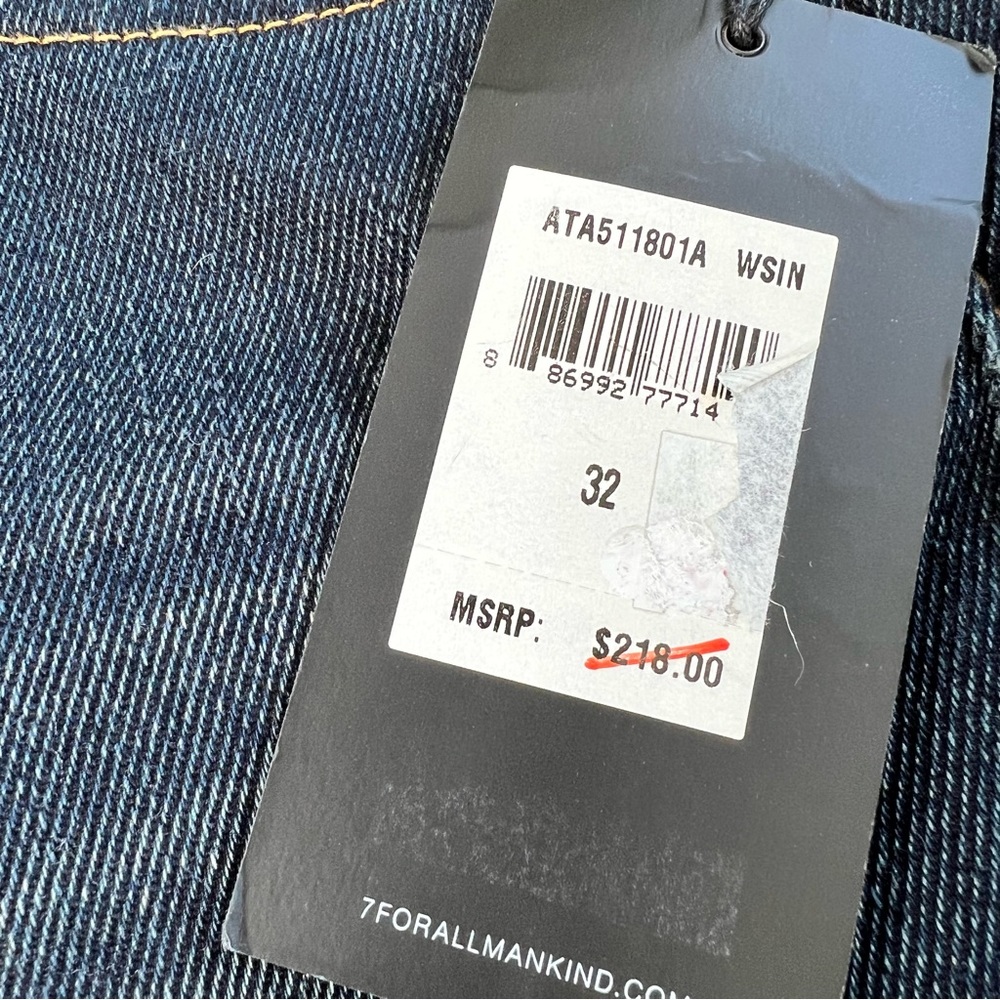 SEVEN 7 FOR ALL MANKIND NWT Slimmy Slim Straight Leg Jean Men's Size 32 - Picture 4 of 16